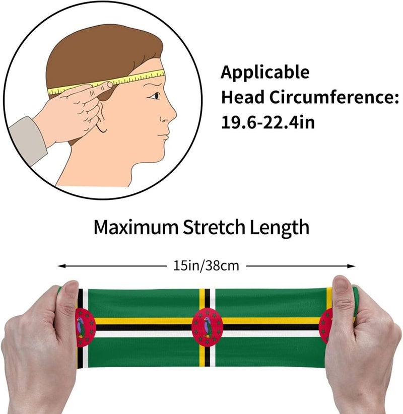 AKMCBSH National Flags Sports Sweatband Head Bands for Women Men - Moisture-Wicking Non-Slip Headband for Running Yoga Workout Fitness and Gym - Image 3